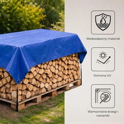 Springros krycí plachta s oky 4 x 6 m 60g PE modrá PROTECT GA2117-XG
