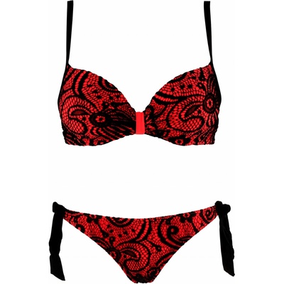 Ivory push up plavky s háčkovaním S19-021 červená