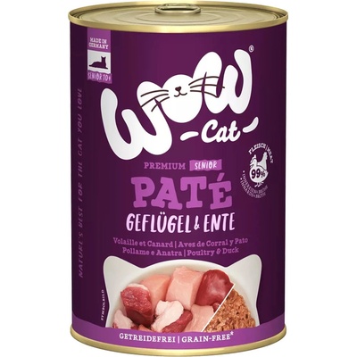 WOW Cat Senior Paté Drůbež a Kachna 400 g