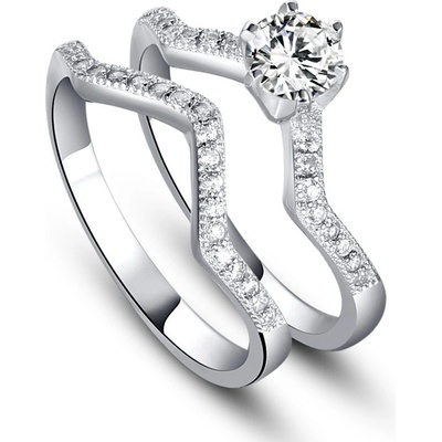 Silenti Jewelry Сребърен пръстен "Дуо" - 9 - 59.5мм (19.1мм диам. )