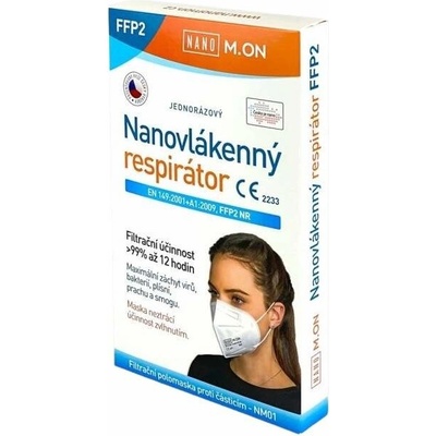 Nano M.ON nanovlákenný respirátor FFP2 bílý 5 ks