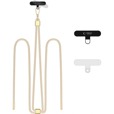 Šnúrka na telefón Tech-Protect C2S Rope Crossbody Strap Beige/Gold
