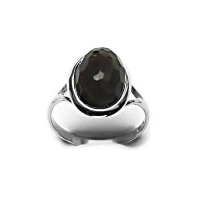 Čištín Zlatý prsten přírodní záhněda šachovnice bílé zlato T 1454 m