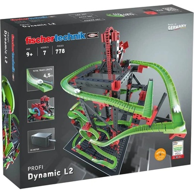 Конструктор Fischertechnik Dynamic L2 - Marble run, писта, 7 модела, 780 компонента, над 9г (536621)