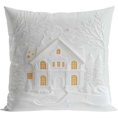 Mybesthome Vánoční polštář CHRISTMAS HOUSE 3D 40x40 – Zboží Dáma