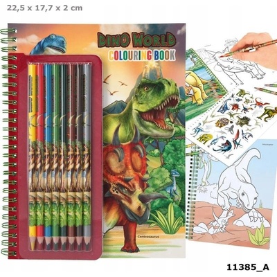 Dino World Omaľovánky so samolepkami