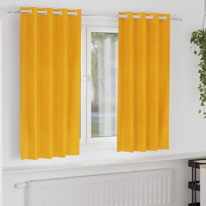 Pure Line Home Кадифени завеси в цвят шафран с метални халки, 2 бр. , 140 x 175 см