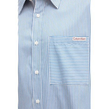 Calvin Klein Риза Calvin Klein Jeans в синьо със свободна кройка с класическа яка LV04RC111G (LV04RC111G)