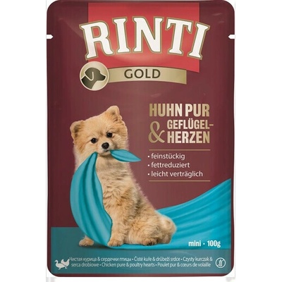 Rinti Gold PUR Adult kura & hydinové srdcia 100 g