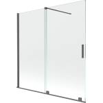 Mexen Velar двукрила разтегателна вана екран 160 x 150 cm, прозрачен, четка gun gray (896-160-000-01-66)
