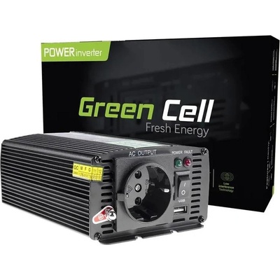 Green Cell 12V/230V 300W/600W SINUSOIDA MODIFIKOVANÝ INVERTER INV01DE