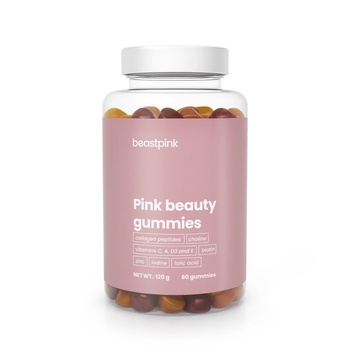 GymBeam BeastPink Pink Beauty Gummies 60 капс starfruit papaya cherry