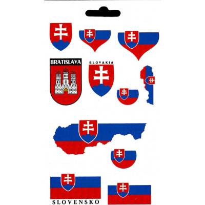 Balenie samolepiek so slovenskými motívmi 18 x 9,7 cm - farebné