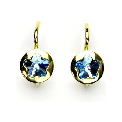 Čištín zlaté 144903311 Swarovski krystal akvamarin kytičky NK 1300