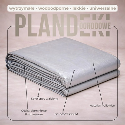 Springos krycí plachta s oky 6 x 4 m 130g šedá GA2183