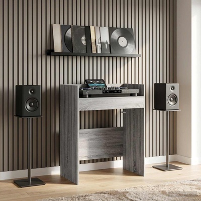 vidaXL DJ маса Сив Сонома 82 x 45 x 102 см Инженерна дървесина (8006753)