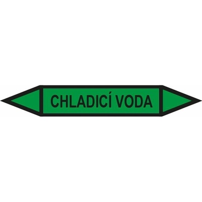 Šipka pro značení potrubí - CHLADÍCÍ VODA, 166 x 26 mm, fólie s laminací, aršík 5 ks
