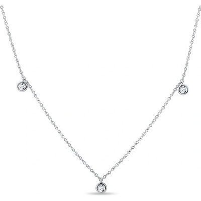 Klenota Náhrdelník z bieleho zlata s bezel diamantmi k0660022
