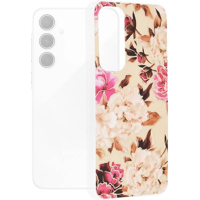 GKK Дамски Калъф за Samsung A55, GKK Elegant Flower Case, Бежов (5949419086029)