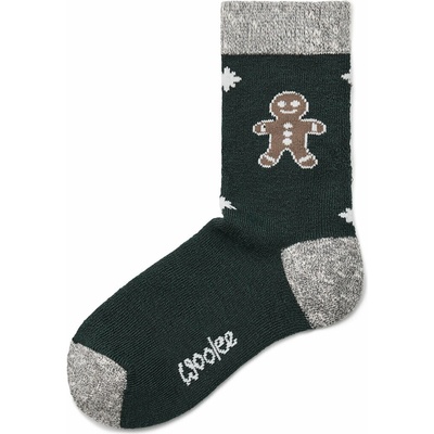Vlnka Dětské vánoční ponožky s Merino vlnou perníček tmavě zelená velikost ponožek – Hledejceny.cz