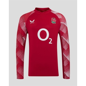 Image 1 of Castore England Rugby Pre Match Drill Top 2025 Adults - Red/White