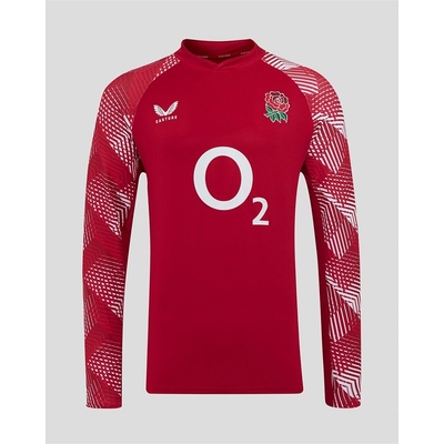Castore England Rugby Pre Match Drill Top 2025 Adults - Red/White