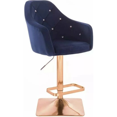 LuxuryForm Design Roma Velur na zlatej hranatej podstave modrá