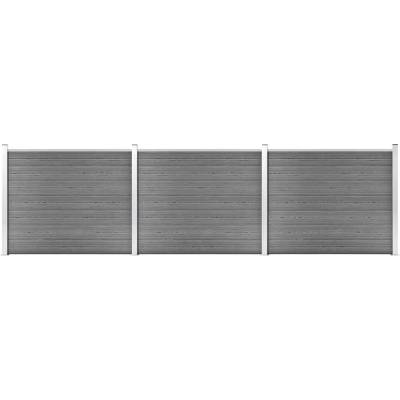 vidaXL Set plotového dílce WPC 526 x 146 cm šedý