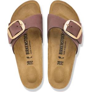Birkenstock чехли дамски от набук Madrid Big Buckle Nubuck Leather