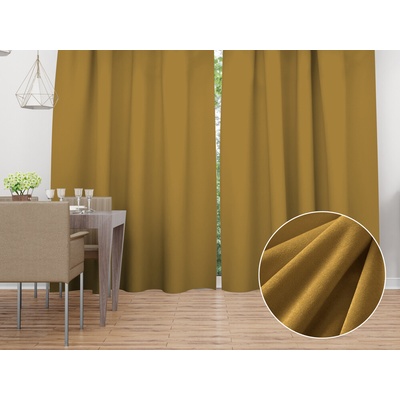 Biante Zamatový záves Velvet Prémium SVP-009 Horčicový - šírka 270 cm 270x200 cm