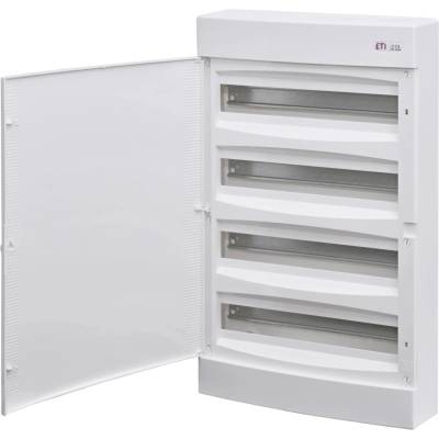 Rozvádzač nástenný bytový 72M 4x18M IP40 dvierka biela 652x396x112mm ECT4x18PO (ETI)