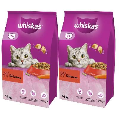 WHISKAS Adult hovězí 2x14 kg SLEVA 3%