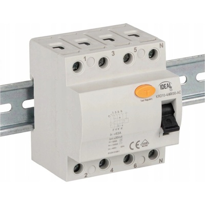 Proudový chránič 4P 40A 30mA 10kA IDEAL KRD10-4/40/30 - 38741