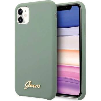 GUESS Hard Silicone Case - силиконов (TPU) калъф за iPhone 11 (зелен)