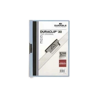 Dosky s rýchloviazačom DURACLIP® 30, modrá, s klipom, A4, DURABLE