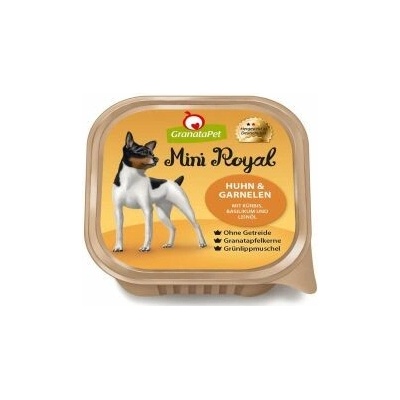 GranataPet Mini Royal Kurča & krevety s tekvicou bazalkou a ľanovým olejom 150 g