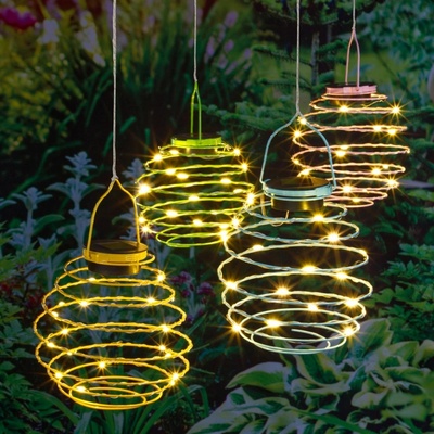 Haushalt international Solární závěsné světlo Spirála Ø 16 cm žluté 833960