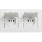 Legrand - Двойна външна домашна розетка с рамка NILOE STEP 250V IP44 бяла (LR0083B)