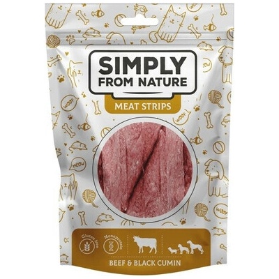 SIMPLY FROM NATURE Meat Strips Hovädzie stripsy s černuchou pre psov 80 g