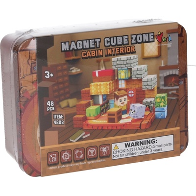 Wiky Stavebnica Magnet Cube Zone Cabin Interior 48 dielikov