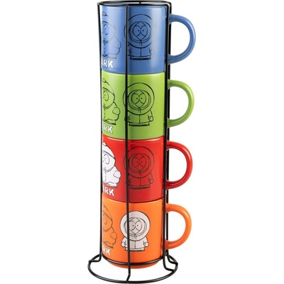 Excellent Houseware South Park keramických hrnků se stojánkem 4 x 300 ml