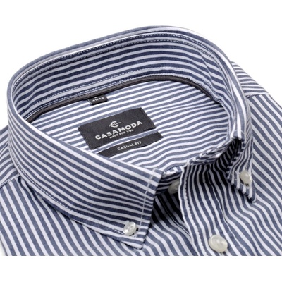 Casa Moda Casual Fit košile s tmavomodrým proužkem krátký rukáv