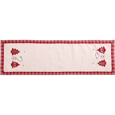 Boma Trading Vianočný behúň Xmas trees white 40x140cm