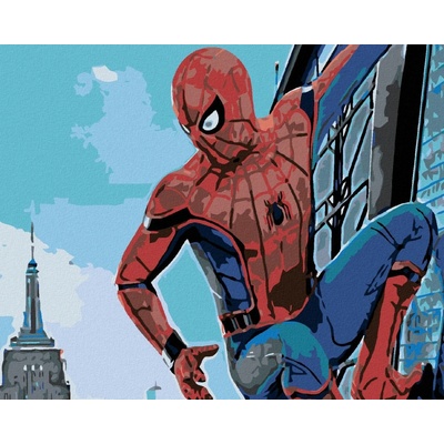 zuty Malování podle čísel Spiderman ve městě 50 x 40 cm vypnuté plátno na rám