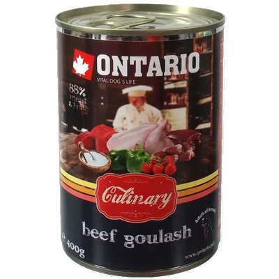 ONTARIO culinary beef goulash - деликатесна консерва за куче с говеждо, гулаш 400 гр, Чехия 214-22052