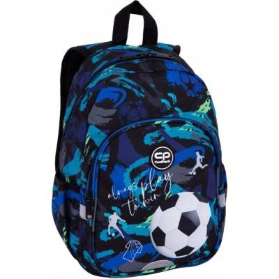 BATOH PRO PŘEDŠKOLÁKY COOLPACK TOBY FOOTBALL BÍLÝ ČERNÝ MODRÝ