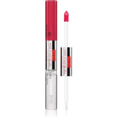PUPA Made to Last Lip Duo дълготрайно течно червило с блясък цвят 004 - Geranium Fuchsia 2x4ml