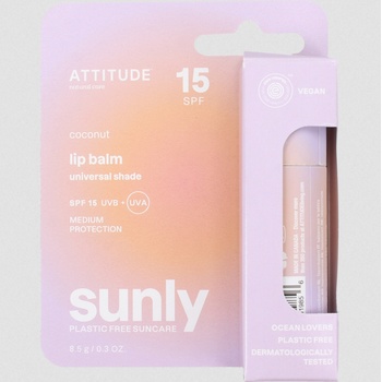 Attitude Балсам за устни, Кокос, SPF 15, Sunly, ATTITUDE