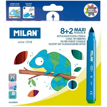 MILAN Флумастери Maxi Magic, 8 цвята и 2 магични (1010180029)