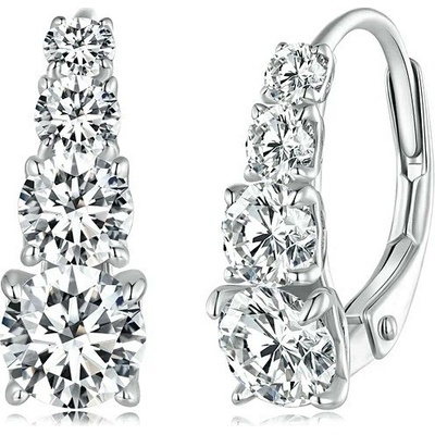 P&J Jewellery stříbrné moissanitové náušnice Brillans SME20